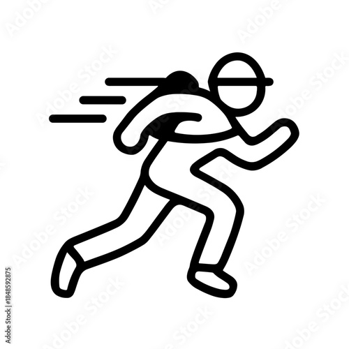 Minimalist emergency evacuation safety vector icon