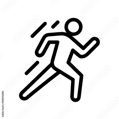 Minimalist emergency evacuation safety vector icon