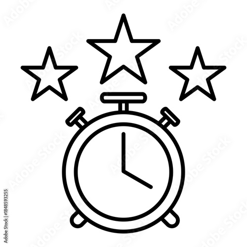 best time record line icon with editable stroke