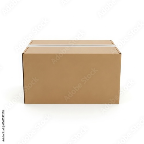 Brown cardboard shipping box isolated on white background