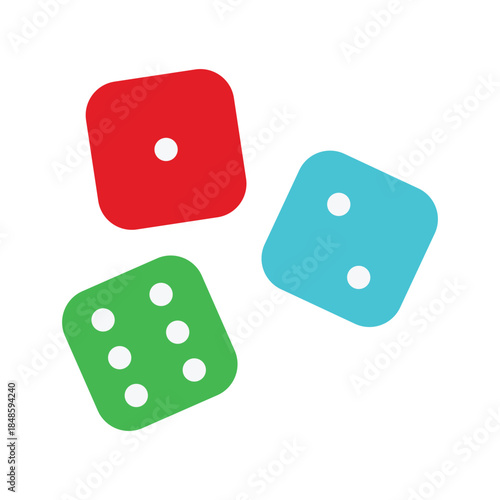 Dice illustration. Dice game. Casino gaming and poker. isolated on white background