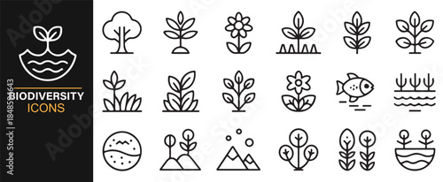 Sustainability and ecology icons in editable vector format