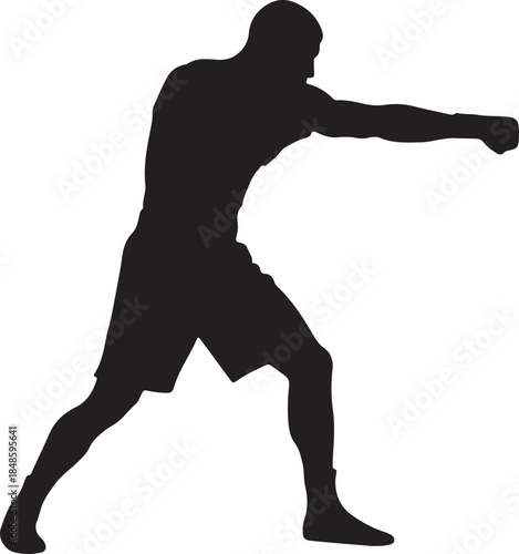 Boxer Throwing Punch Silhouette