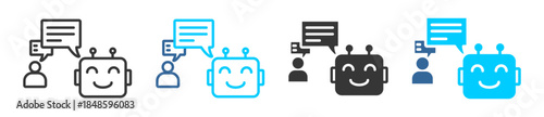 artificial intelligence (ai) icon set multiple style collection	
