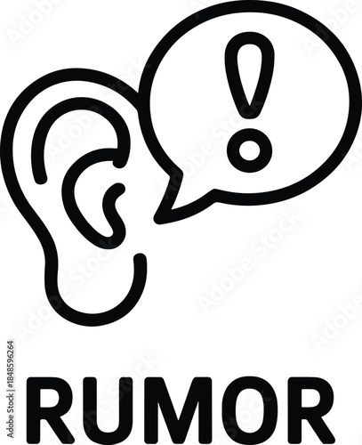 Ear with Rumor and Exclamation Mark Concept