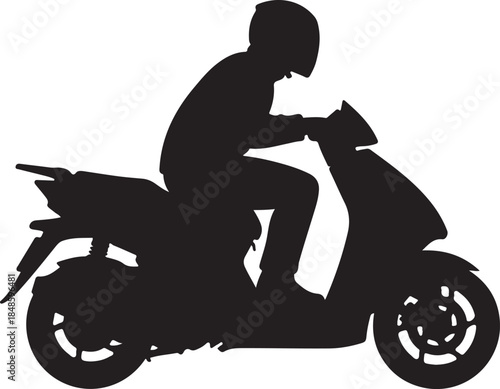 Urban Delivery Rider Silhouette