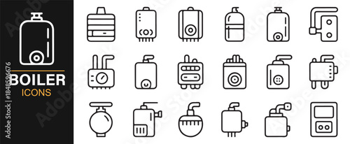 Minimal heating and industrial boiler symbols