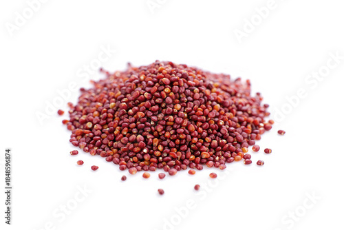 red quinoa seeds isolated on white background