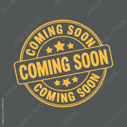 Coming Soon Vintage Stamp Badge For Product Launch Teaser And Marketing