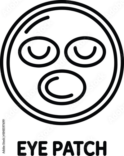 Facial skin care eye patch line art