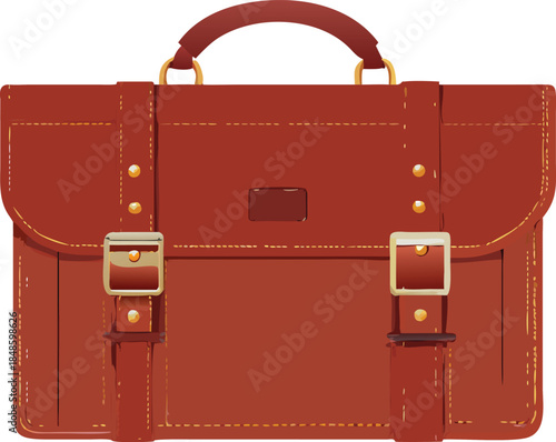 A classic brown leather satchel with golden hardware a timeless style accessory