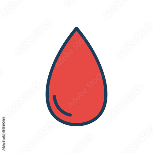 Red Blood Drop Icon for Medical Donation and Testing