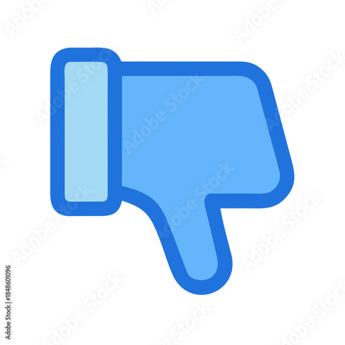 Minimalist thumbs down icon on black background conveying negative feedback and disapproval