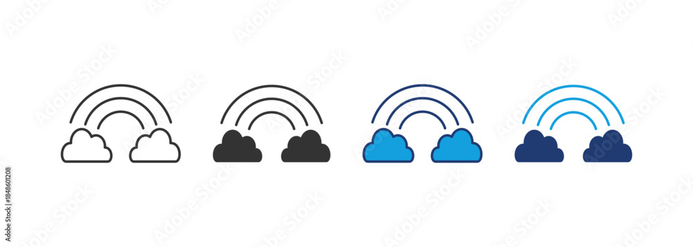 Fototapeta premium Rainbow Icon Set Multiple Style Collection