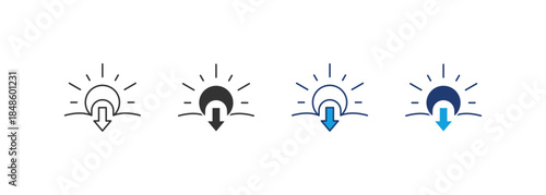 Sunset Icon Set Multiple Style Collection
