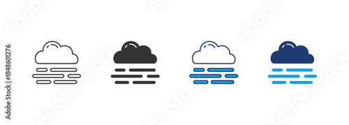 Fog Icon Set Multiple Style Collection