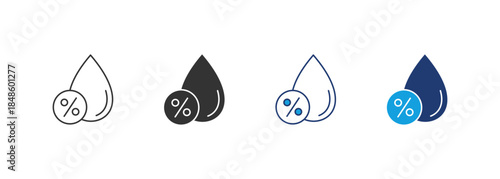 Humidity Icon Set Multiple Style Collection