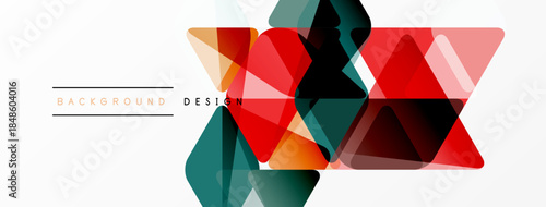 Abstract geometric shapes overlap, creating dynamic colorful background. Modern design elements suggest innovation, energy, visual appeal.