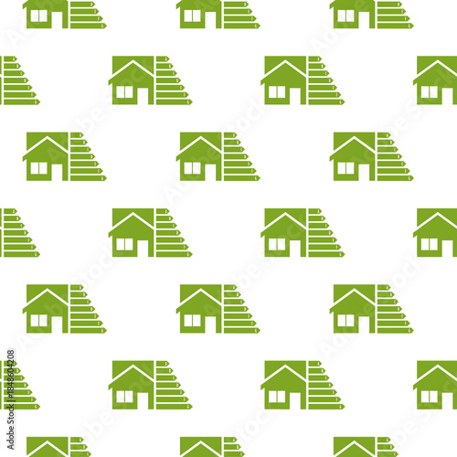 Home energy efficiency rating seamless pattern isolated on white background
