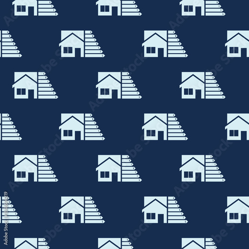 Home energy efficiency rating seamless pattern isolated on color background
