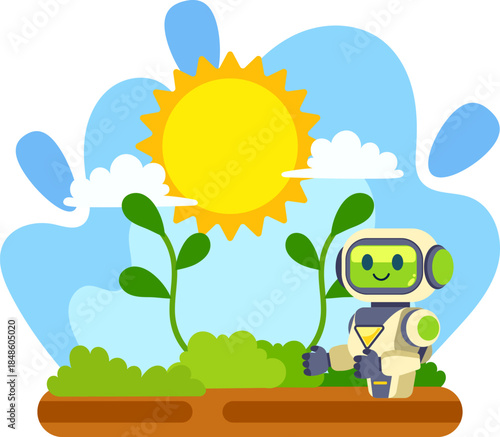 Eco Green World Energy Conservation Day Illustration