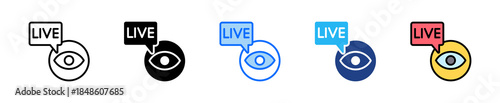 Live Monitor Icon Set Multiple Style Collection