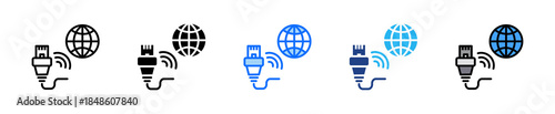 Connection Monitor Icon Set Multiple Style Collection