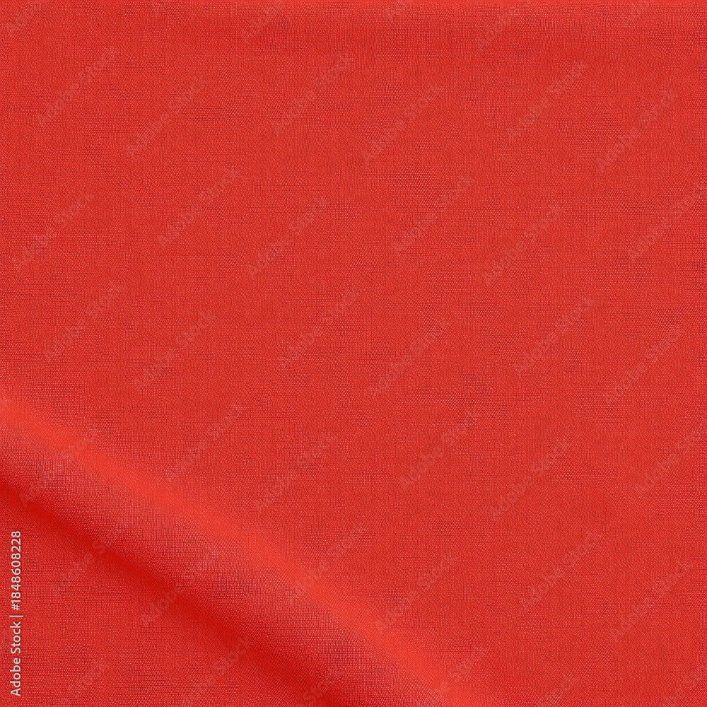 Fototapeta premium Red fabric texture background with detailed tight weave, flat lay red cloth
