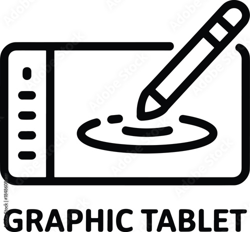 Graphic tablet with stylus for digital art