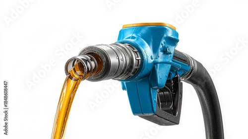 Super Slow Motion Gasoline Pouring from Fuel Nozzle at 1000fps.