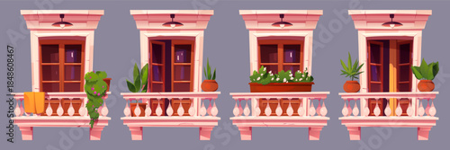 Old apartment house with classic windows