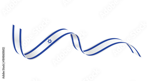 Israel flag ribbon wave illustration symbolizing unity patriotism movement and national identity