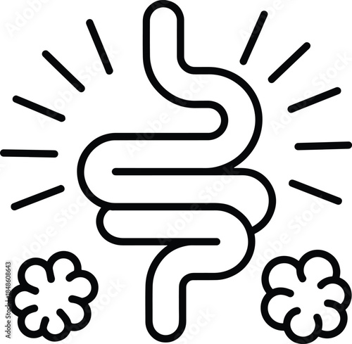 Gut Health Icon Digestive System Outline