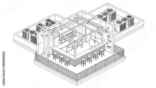 Detailed Technical Drawing of Industrial Facility.