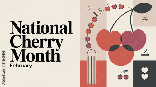 National Cherry Month February Celebration Design