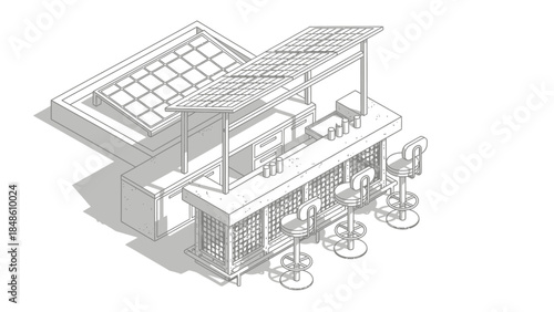 Isometric View of Modern Building Design.