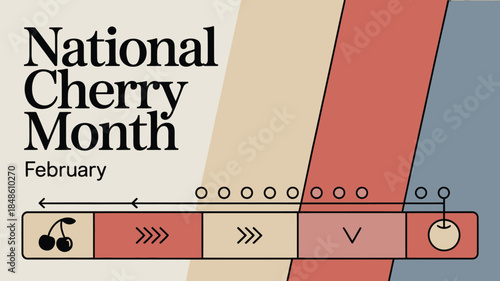 National Cherry Month February Celebration Design