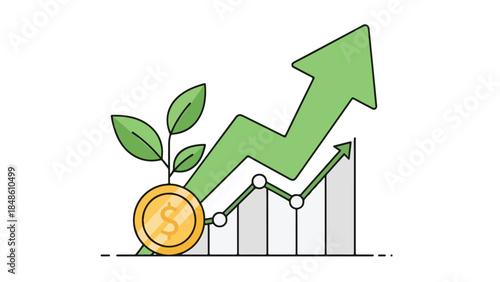 Business Growth and Success Flat Vector Illustration