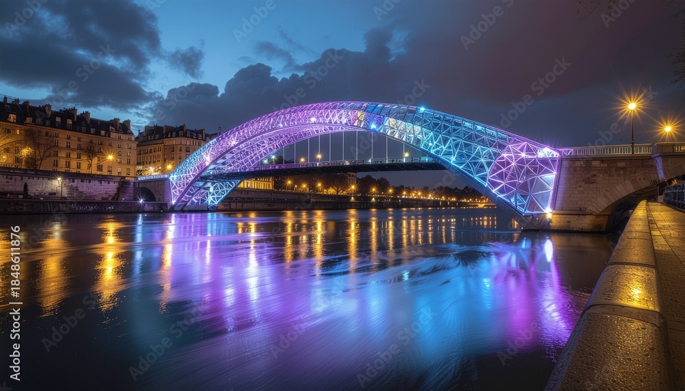 Fototapeta premium Rainbow Arch Bridge at Dusk