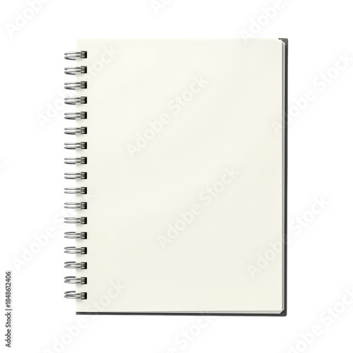 Spiral-bound notebook with blank pages