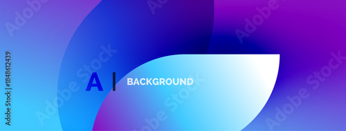 Abstract gradient background. Blue, purple hues blend smoothly. Text reads AI BACKGROUND in white letters. Modern design element.