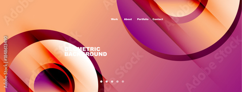 Abstract design features flowing shapes, vibrant colors. Modern aesthetic suitable for website header or presentation backdrop.