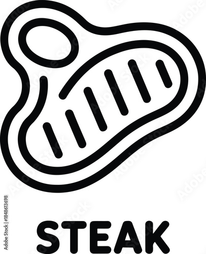 Icon of delicious beef steak cut
