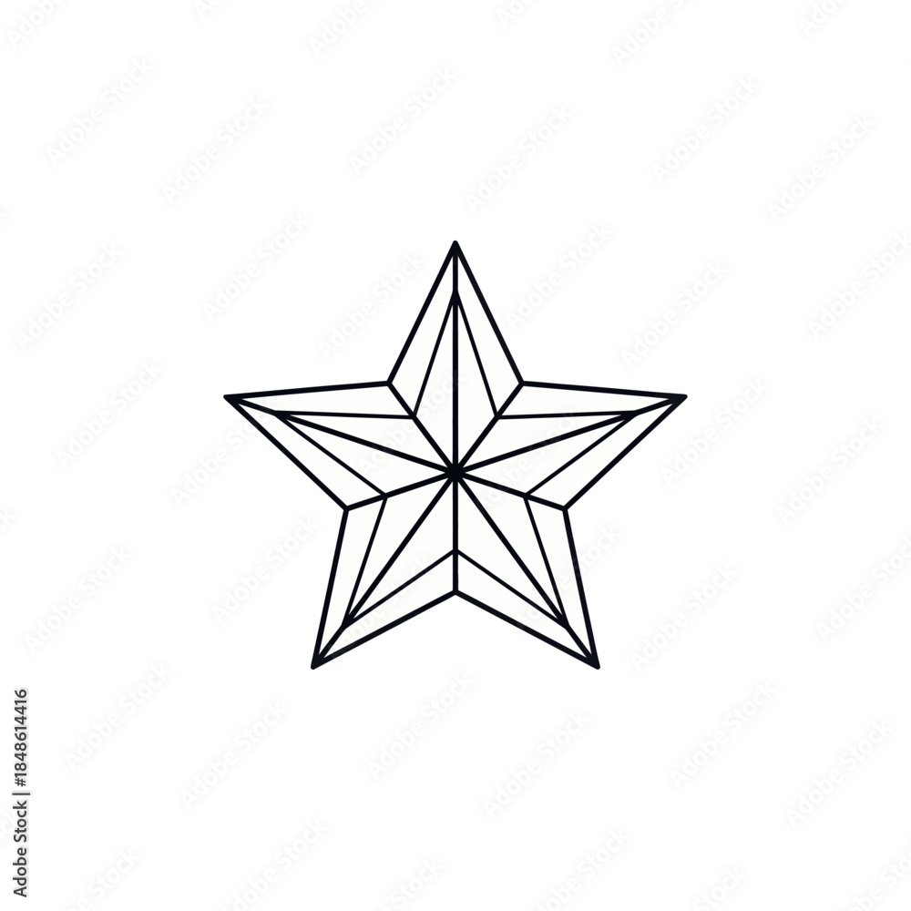 Obraz premium Geometric star shape with sharp points and clean lines