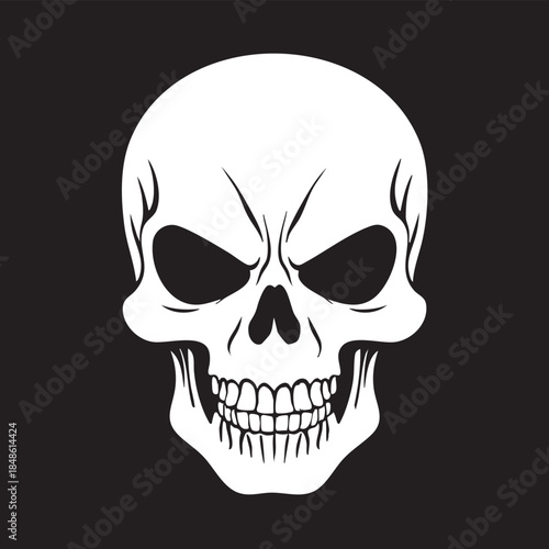 Human Skulls Set Vector Illustrations