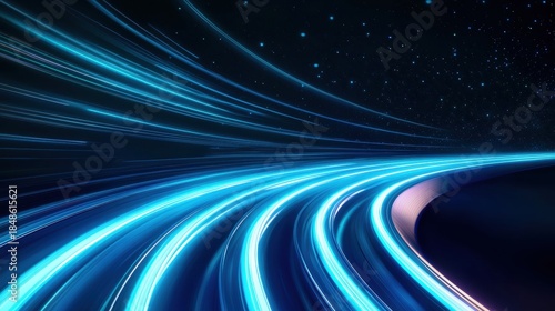 Train High Speed Motion Blur A hyperloop pod accelerating with streaks of light in the background, highlighting its rapid motion.