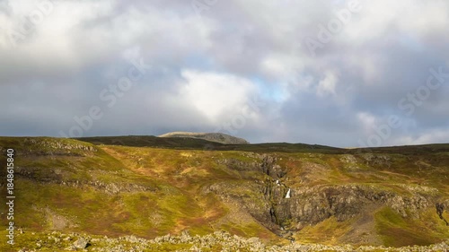 Landscape on Snaefellsnes in Iceland with moving clouds - time lapse