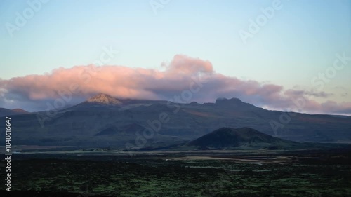 Landscape on Snaefellsnes in Iceland with moving clouds - time lapse