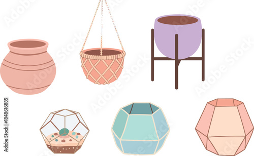 Assorted plant pots and planters