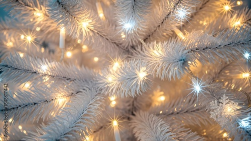 White christmas tree with warm lights